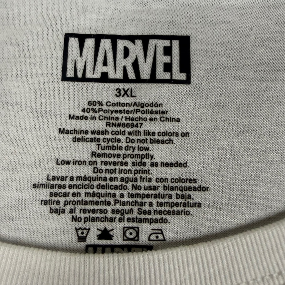Marvel Comics Avengers Wolverine Anime Graphic T-Shirt Mens 3XL White NWT - Picture 3 of 6
